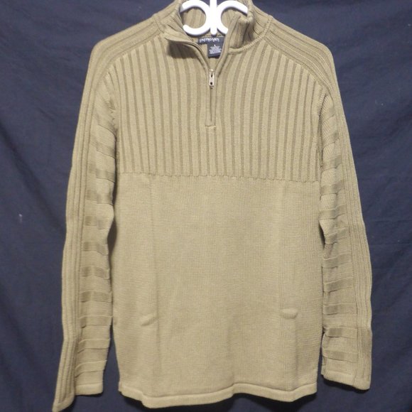 CASTRO MEN TREND, 1/4 ribbed and striped sweater, size large, BNWOT - Picture 1 of 16